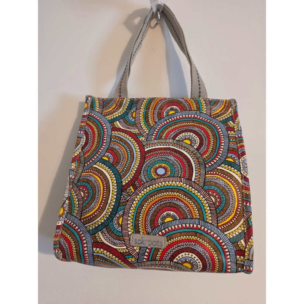 Sakroots Lunch Tote Bag Womens OS Multi Coated Canvas Boho Insulated Art Circle
